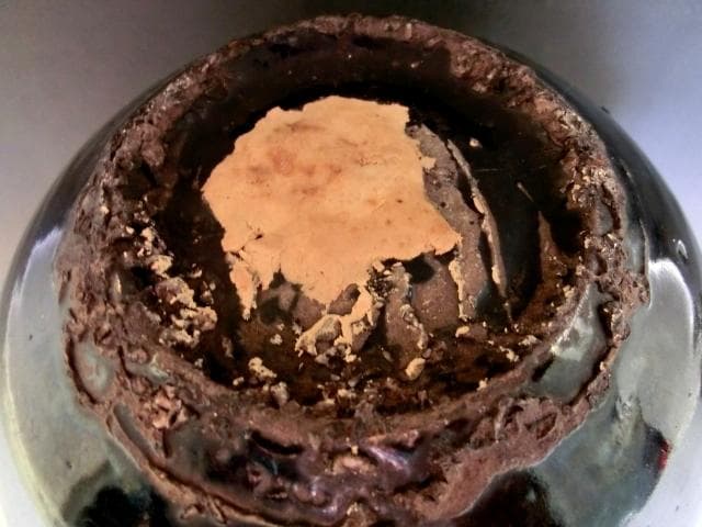 水指■黒釉時代物水指 李朝 お茶道具 種壷 漆器の蓋 塗蓋 アンティーク時代物■