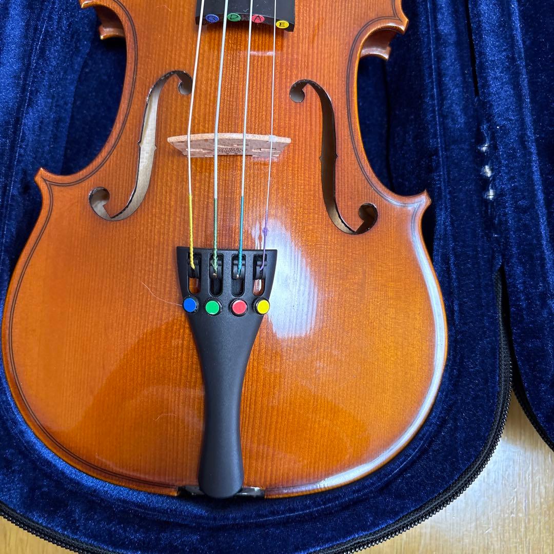 【美品】バイオリン 1/2サイズ セット ケース・弓・肩当て付き 子供用