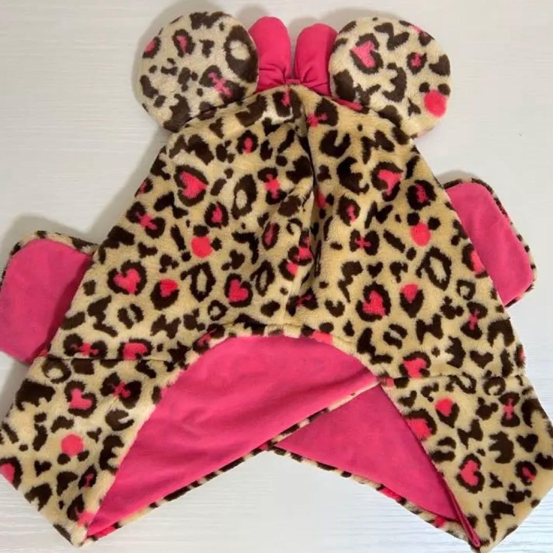 ディズニー ヒョウ柄マフラーキャップ