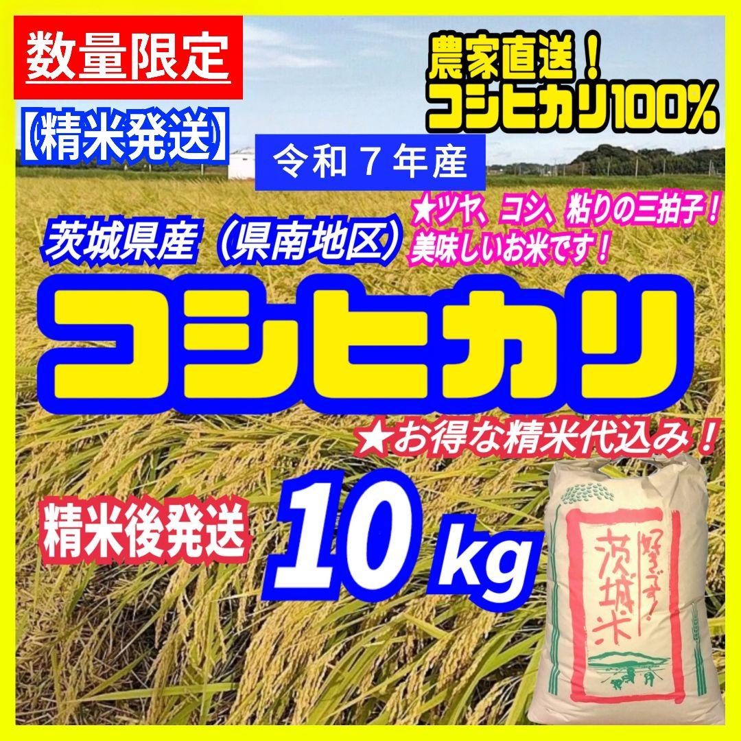 令和7年産 茨城県産 コシヒカリ 白米 精米代込み 10Kg 10キロ ①