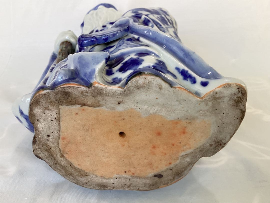 寿老人　染め付け　七福神　福禄寿　縁起物　長寿　置物　インテリア