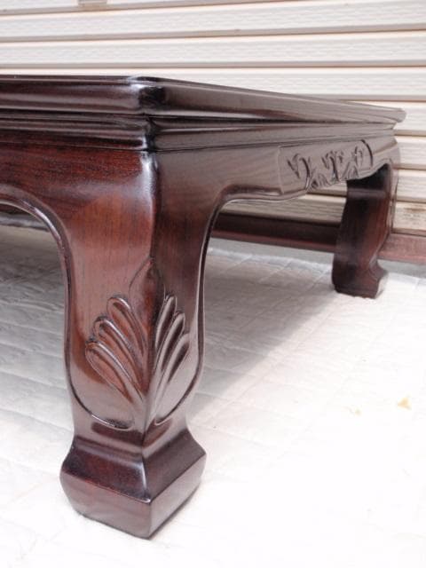 本物！新品５尺(150巾) 花梨無垢 高級座卓 座敷机 唐木 ちゃぶ台/検黒檀