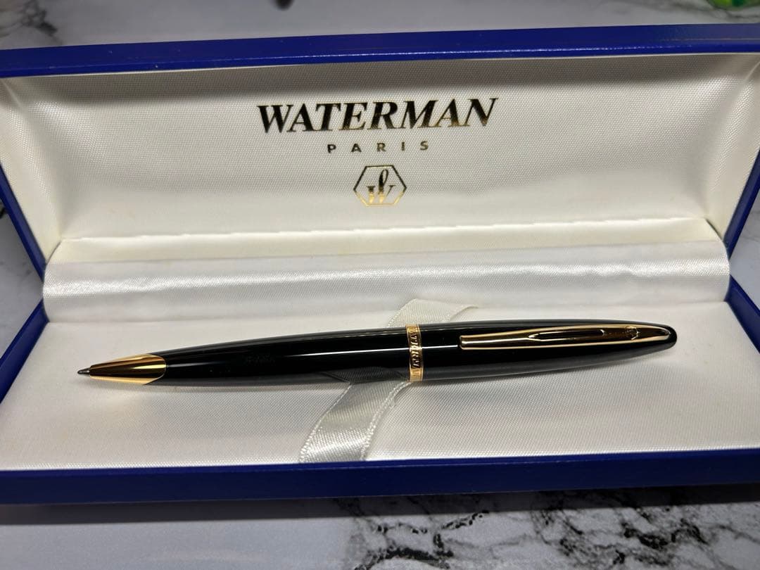 WATERMAN カレン ボールペン ブラック/ゴールド ケース付き