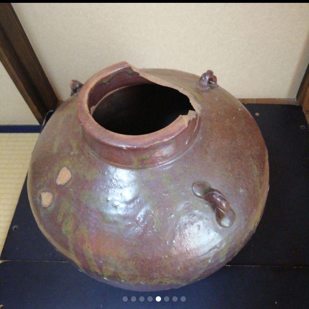 古い大壺　古瀬戸.古猿投　特大茶壺　500年前西暦1450年~1550年代