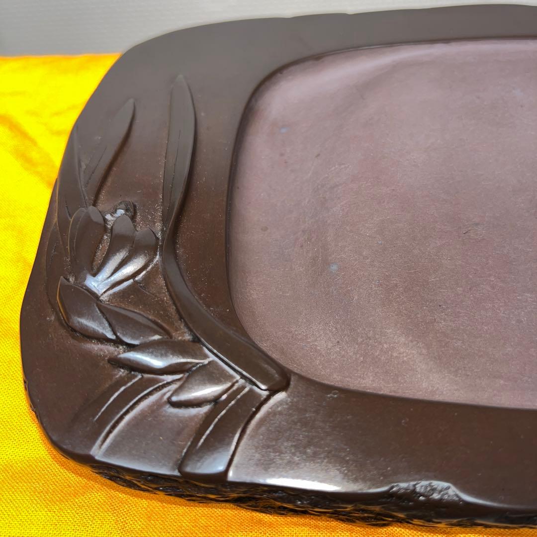 ⭕️赤間硯　蘭文研　伝統工芸士　下井唯石　新品美品　1.2kg超　共桐箱