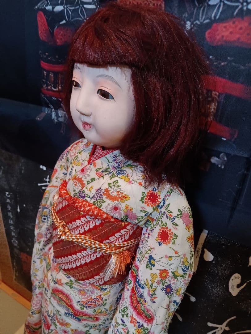 市松人形恐怖怪奇現象祟り供養魂入り昭和２０年〜３０年代後半頃身長７０センチ当時物