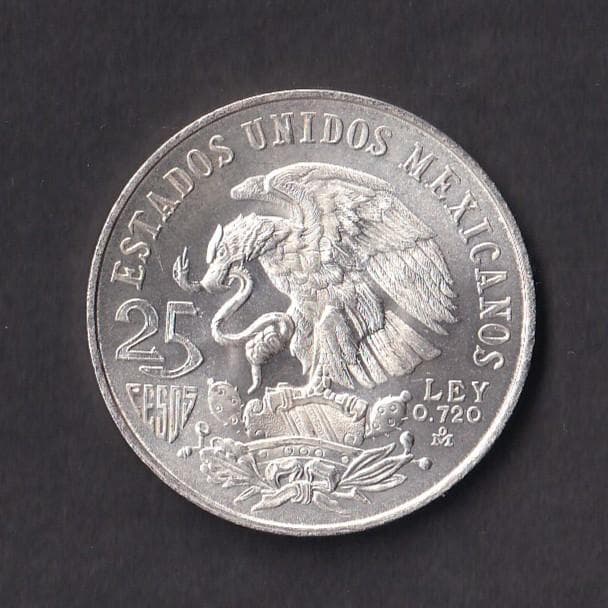 メキシコオリンピック 25ペソ銀貨　1968年