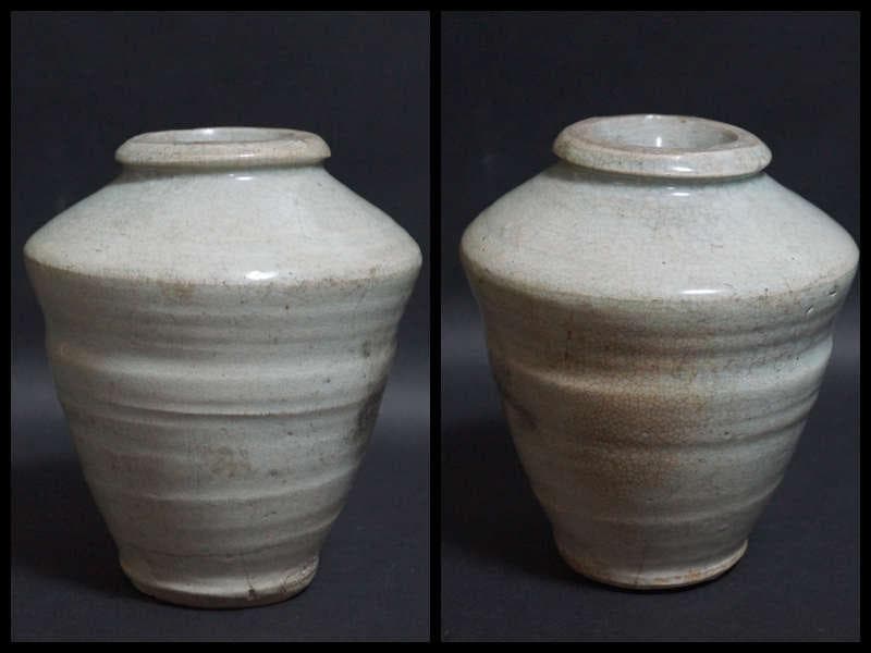 李朝 青磁火薬壷 花器 花瓶 花活け 一輪ざし 華道 茶道 青磁の美しい釉調