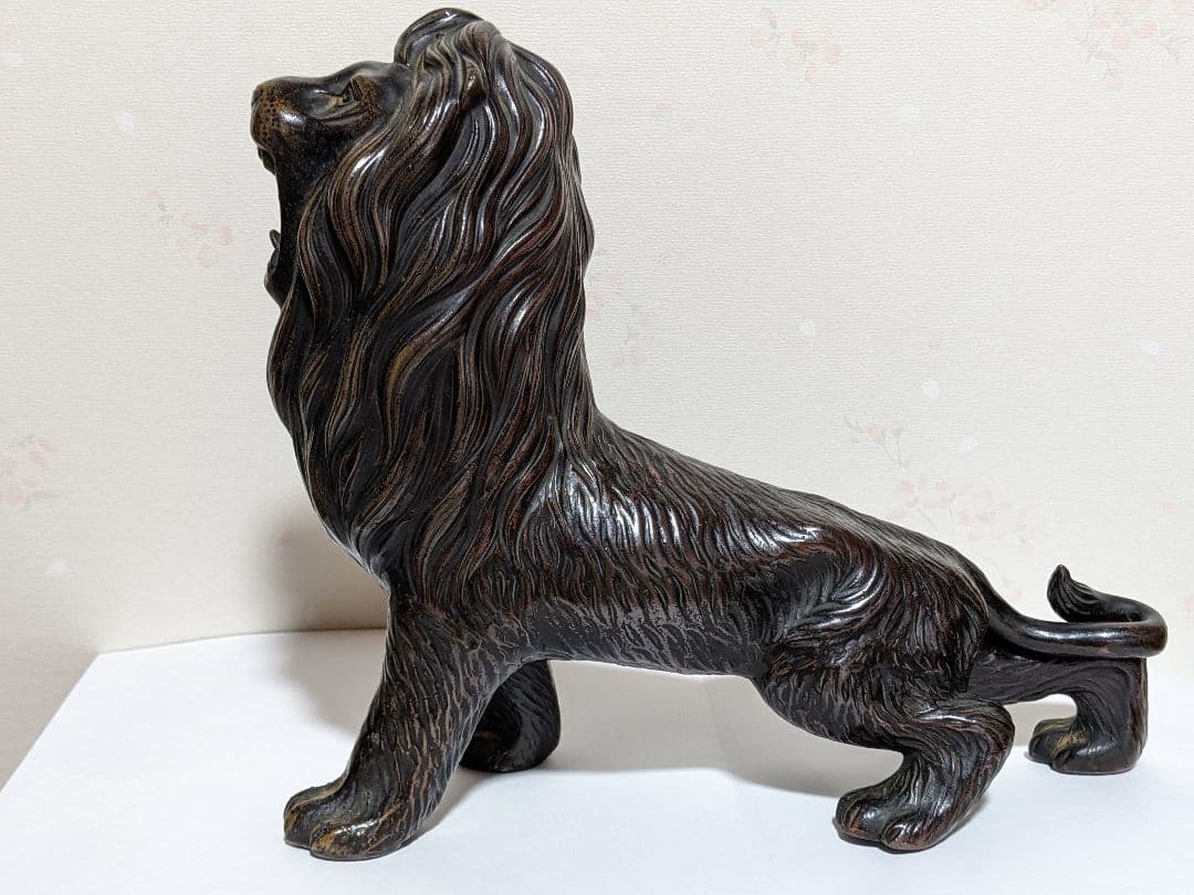 ♦陶磁器 風水獅子 ライオン置物 富 金運 財運 縁起物飾り 国内作家物 骨董品