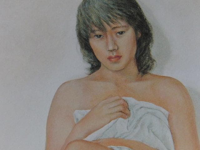 船水徳雄、【麻】、希少な額装用画集より、新品額装付、状態良好