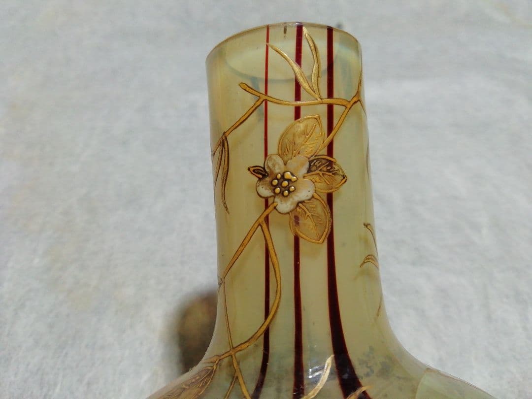 ♪時代ガラス一輪挿し キズ 高蒔絵