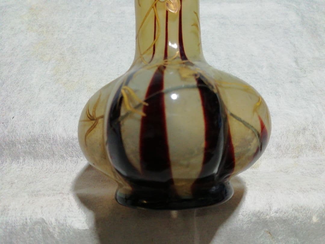 ♪時代ガラス一輪挿し キズ 高蒔絵