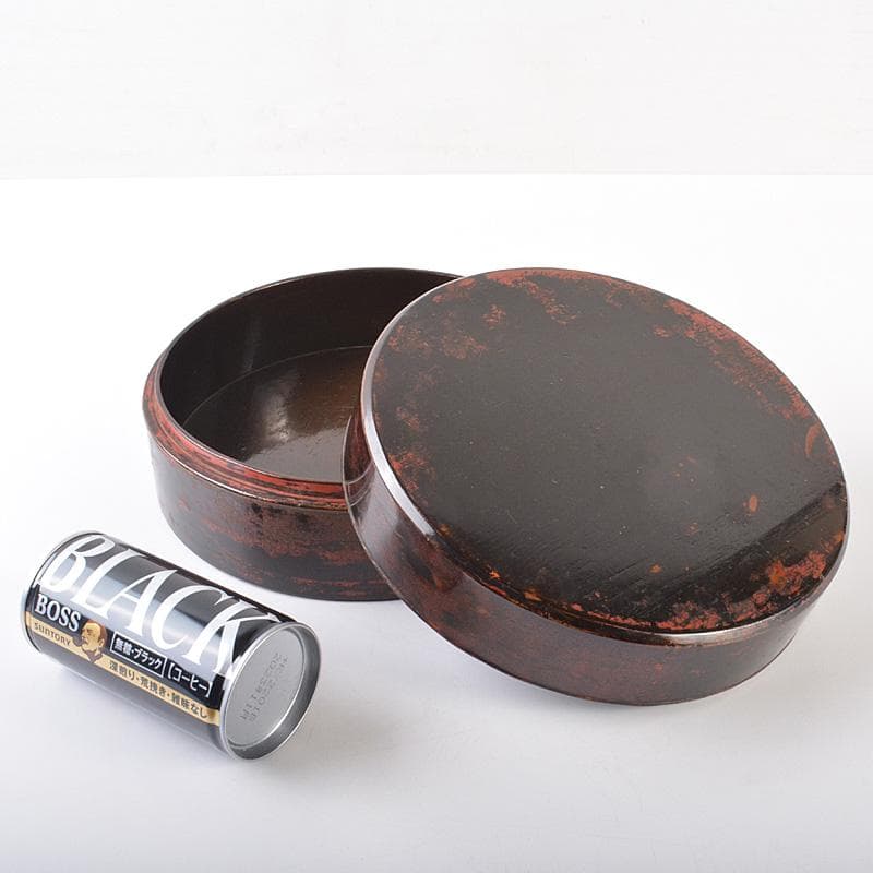 古民具　時代漆器　根来塗　食籠　菓子器　蓋物　D　R7544