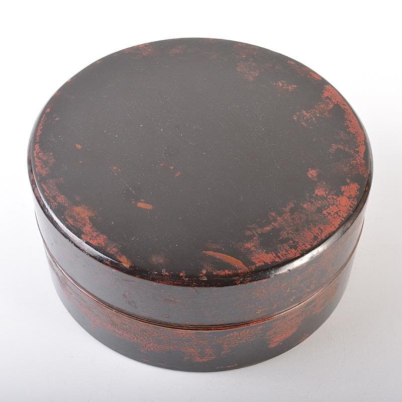 古民具　時代漆器　根来塗　食籠　菓子器　蓋物　D　R7544