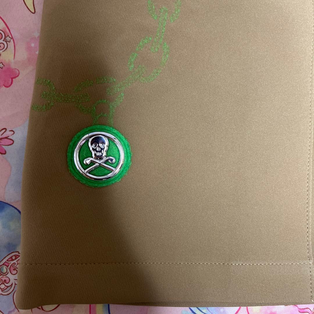 マークアンドロナ ベージュプリーツスカート　MARK&LONA スカル