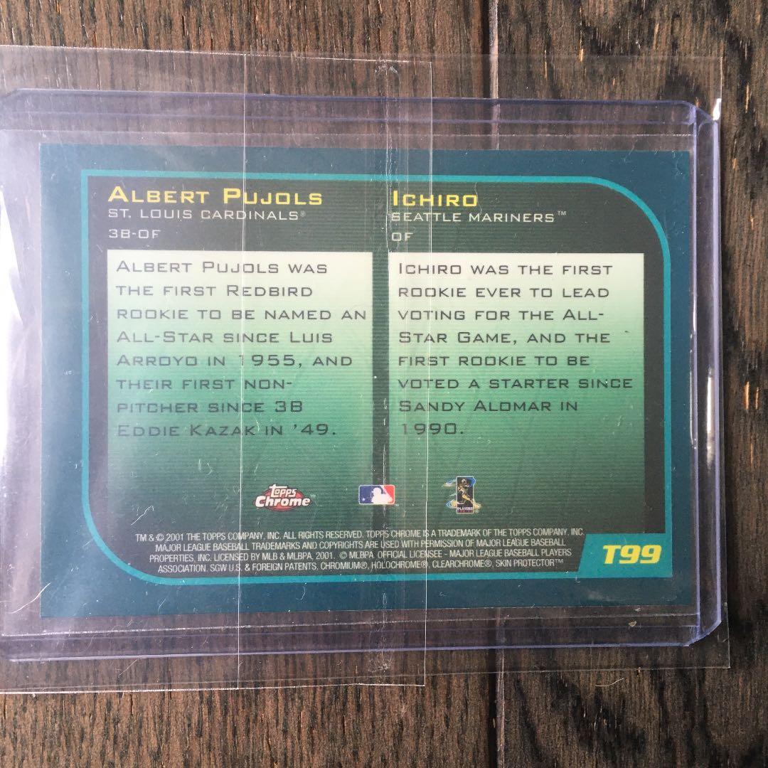2001トップスクロームトレードのイチロー、プホルスのROYカードです
