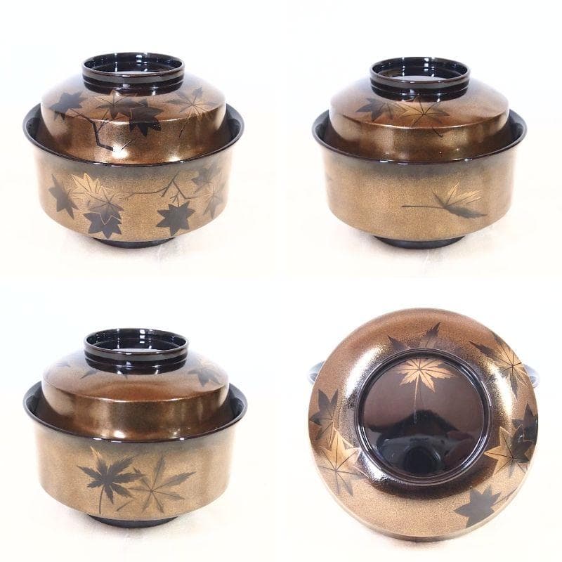 【高級・極美品】輪島塗 漆光堂 金地 絵変わり蒔絵 煮物椀 5客 雑煮椀 漆器