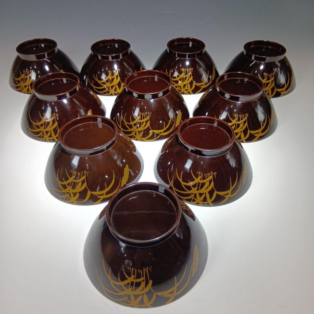 時代物　蒔絵吸物椀10客