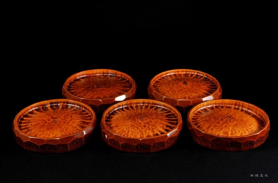 篠原如雪 竹節 銘々菓子器 五 共箱 茶道具