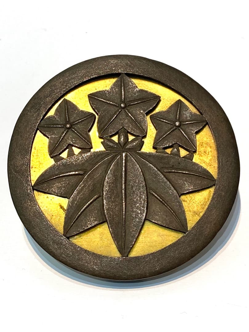 141【笹竜胆家紋　前立　江戸時代】 甲冑　本歌　武具　兜　鎧　江戸　戦国　具足