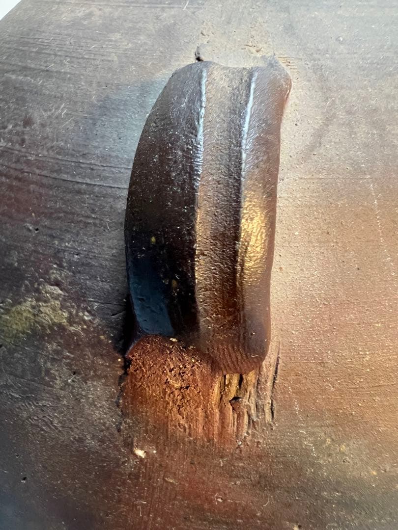 備前焼「利陶苑」陶弘 造　耳付き花瓶