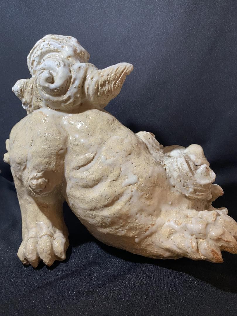 十代　三輪休雪　萩焼獅子置物　共箱