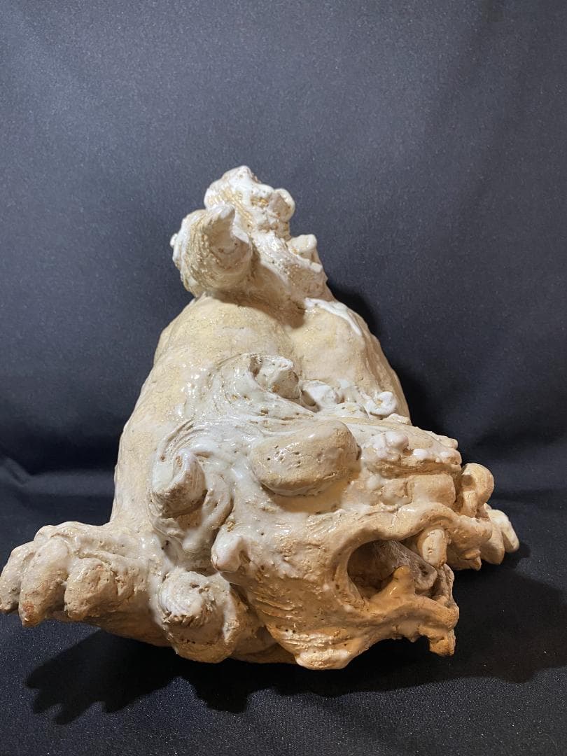 十代　三輪休雪　萩焼獅子置物　共箱