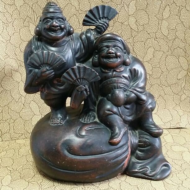 備前焼　大黒さまと布袋さま