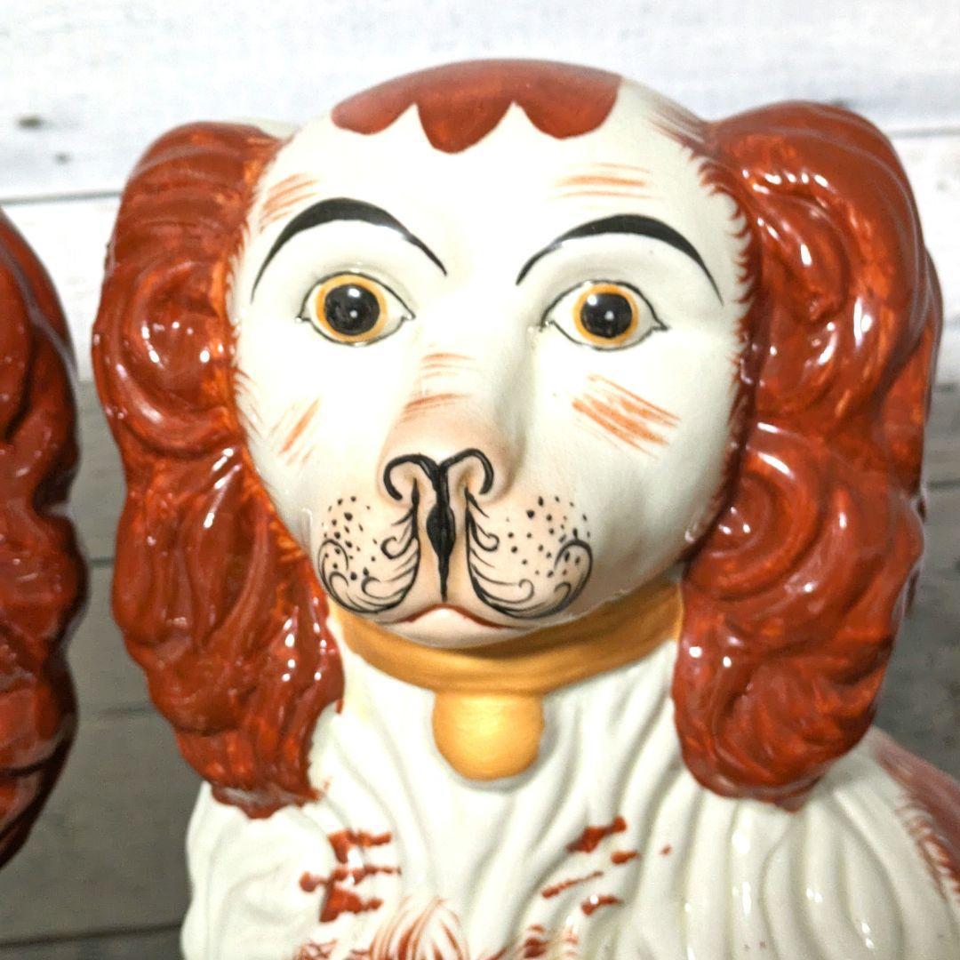 スタッフォードシャードッグ 褐色の毛並 犬の置物 イギリス 英国アンティーク