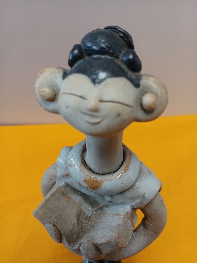 砥部焼　森元青芳　陶器人形