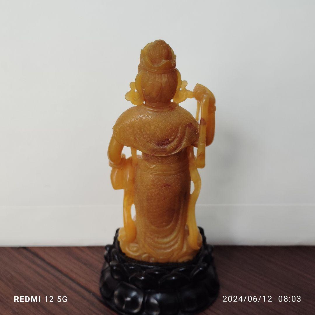 中国古美術/田黄石/観音様/置物