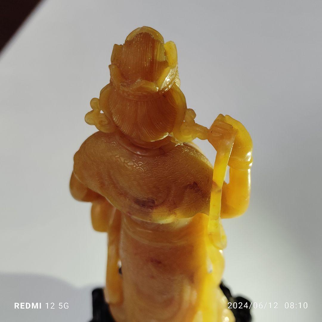 中国古美術/田黄石/観音様/置物