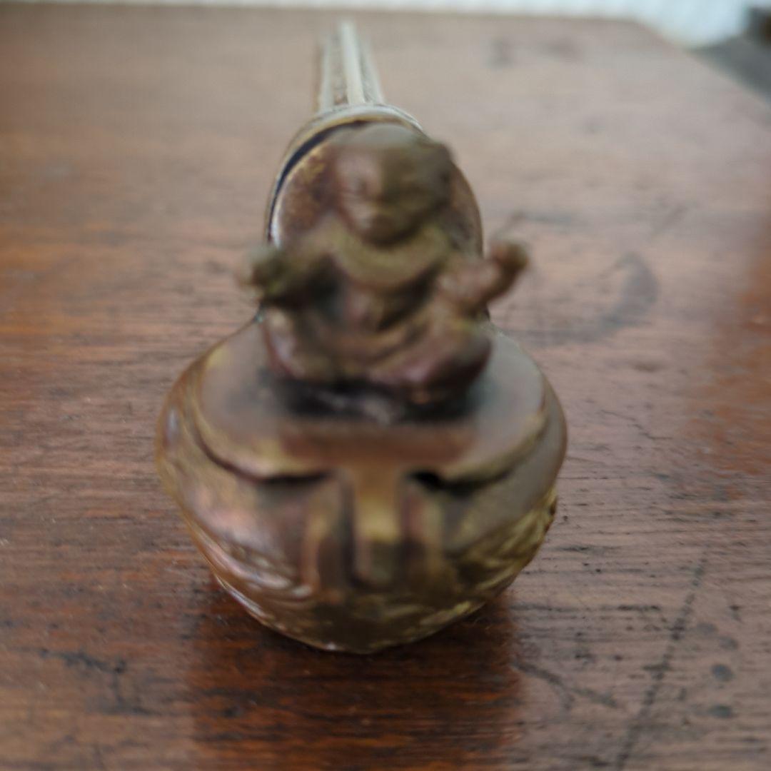 骨董　矢立て　唐子　金属　筆入れ　墨入れ　書道具　銅