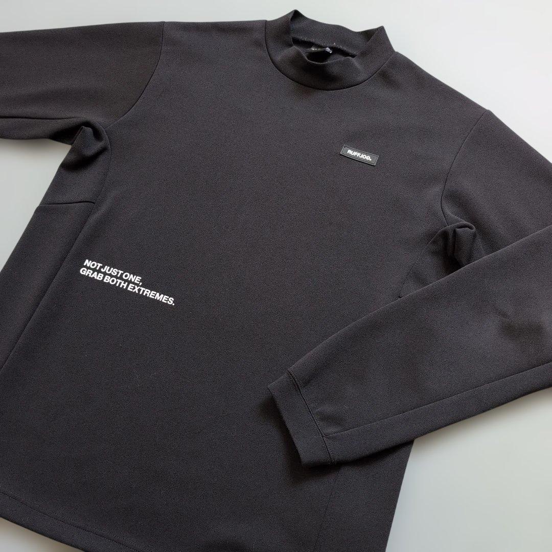 【美品】ラフロッグゴルフ　ダンボールニット素材　モックネック長袖　黒　XL