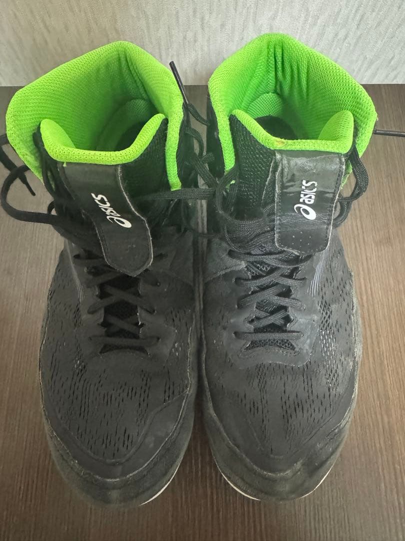 アシックスJB レスリングシューズ ブラック/グリーン