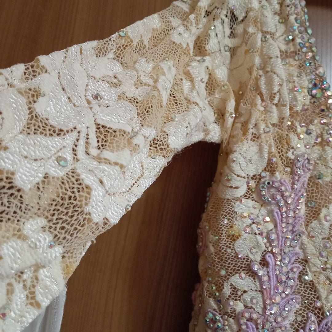 お値下げ　社交ダンスドレス グラデーション淡いピンク　アトリエヒロコ　L〜LL