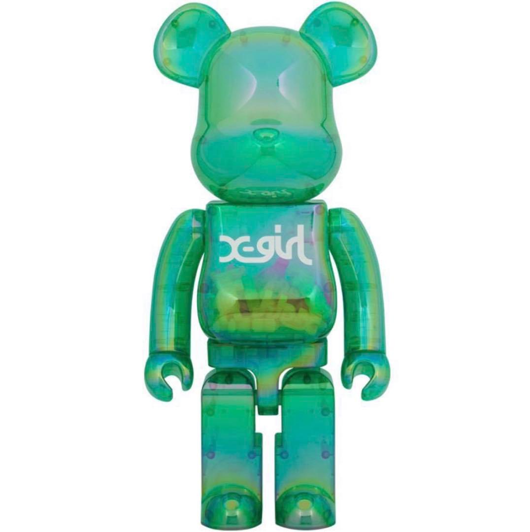 新品未開封 BE@RBRICK X-girl CLEAR GREEN 1000％