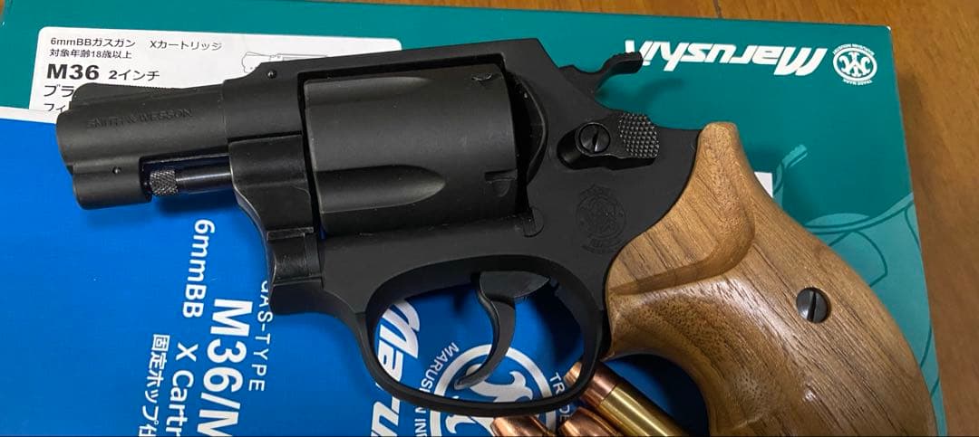 Marushin M36リボルバー木製グリップ6mmBB HW発射30発程度