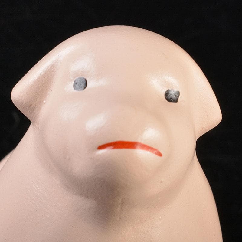 京焼　清水焼　錦染造　干支　戌　香合　藪内流　椅々斎花押　書付箱　V　6861