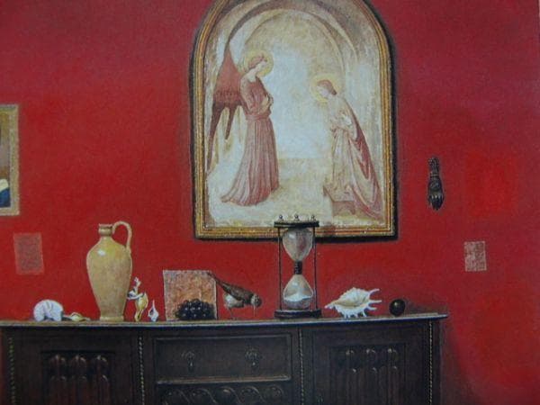 芝田 耕 【或る日の画室】 希少画集画、状態良好、新品高級額装付