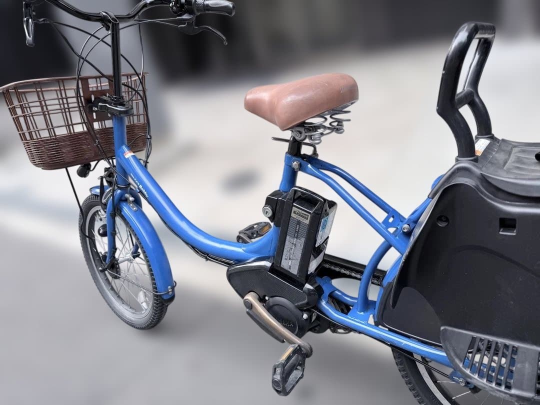 大阪府　子供乗せ　ヤマハ　電動アシスト自転車 チャイルドシート付き 青