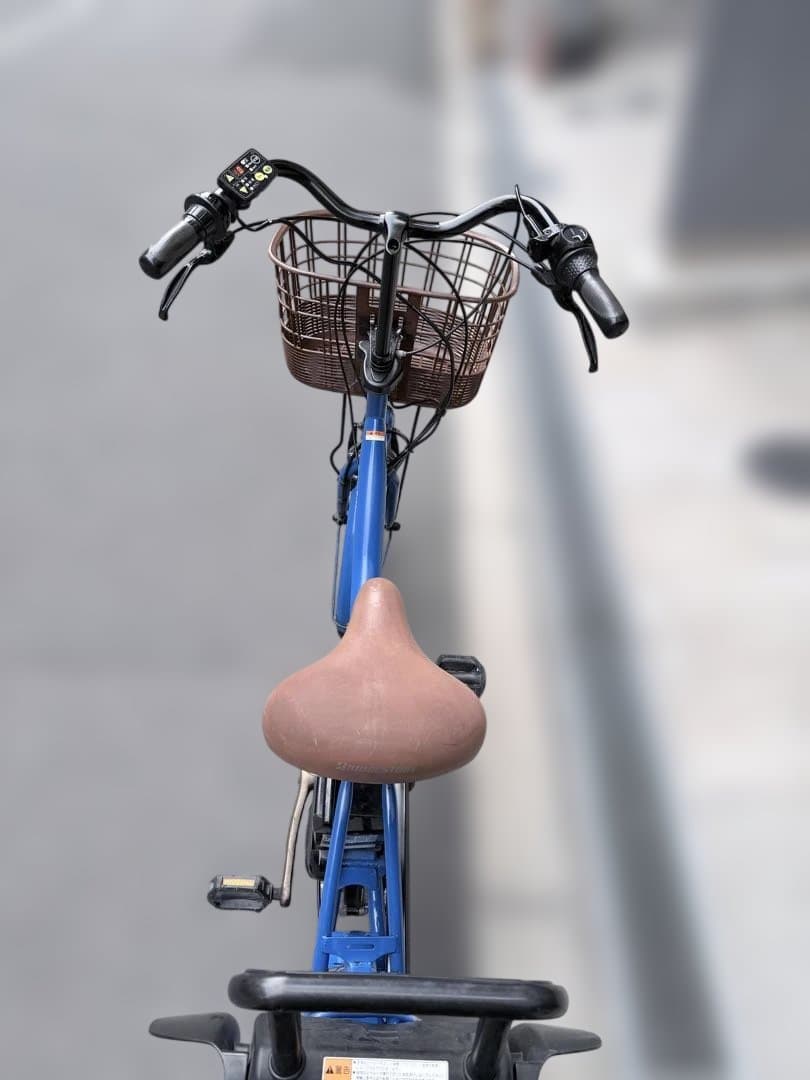 大阪府　子供乗せ　ヤマハ　電動アシスト自転車 チャイルドシート付き 青