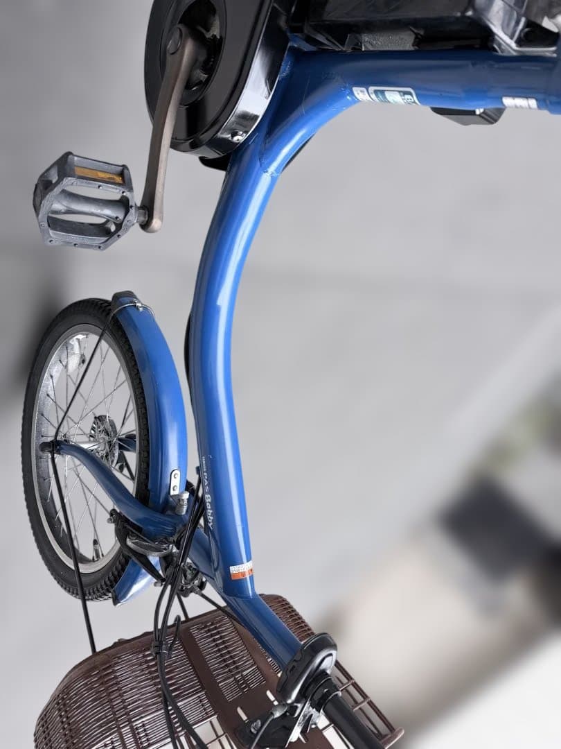 大阪府　子供乗せ　ヤマハ　電動アシスト自転車 チャイルドシート付き 青