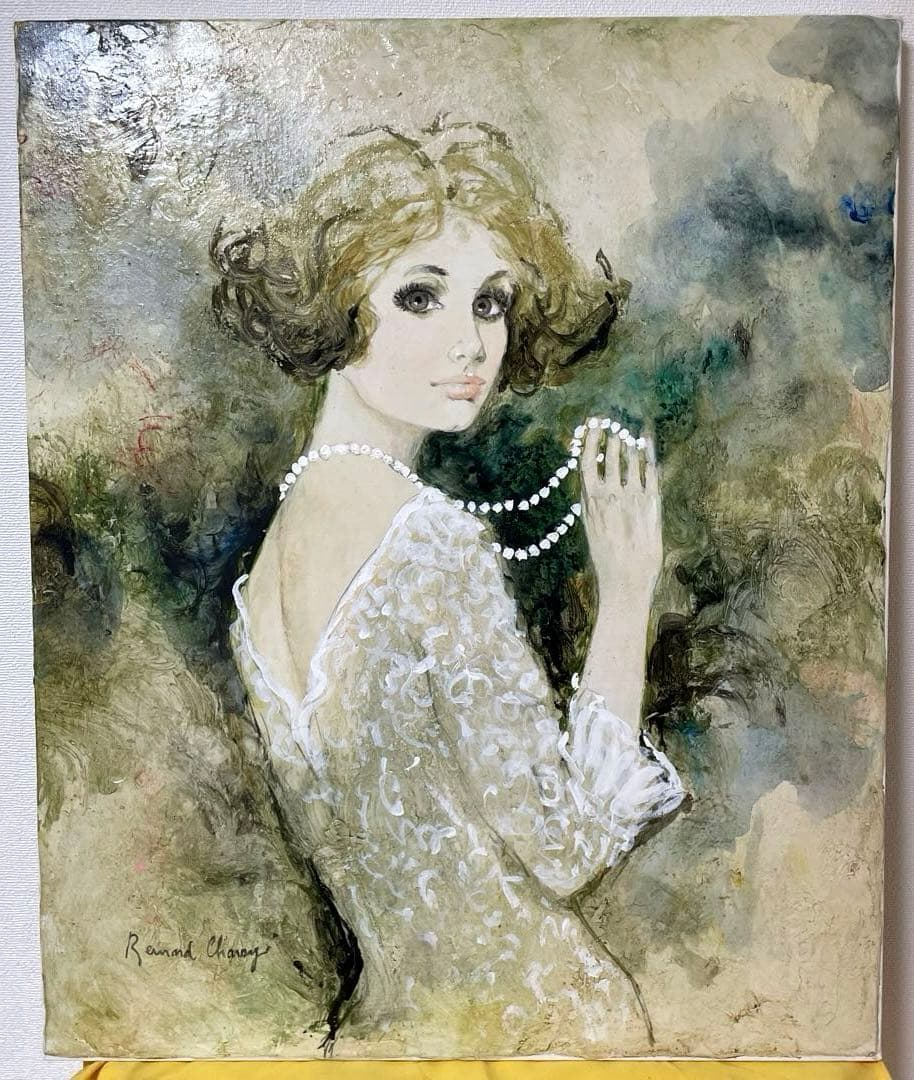 ベルナール・シャロワ『クレール』油彩 F12 原画 貴重オリジナル作品 保証書有