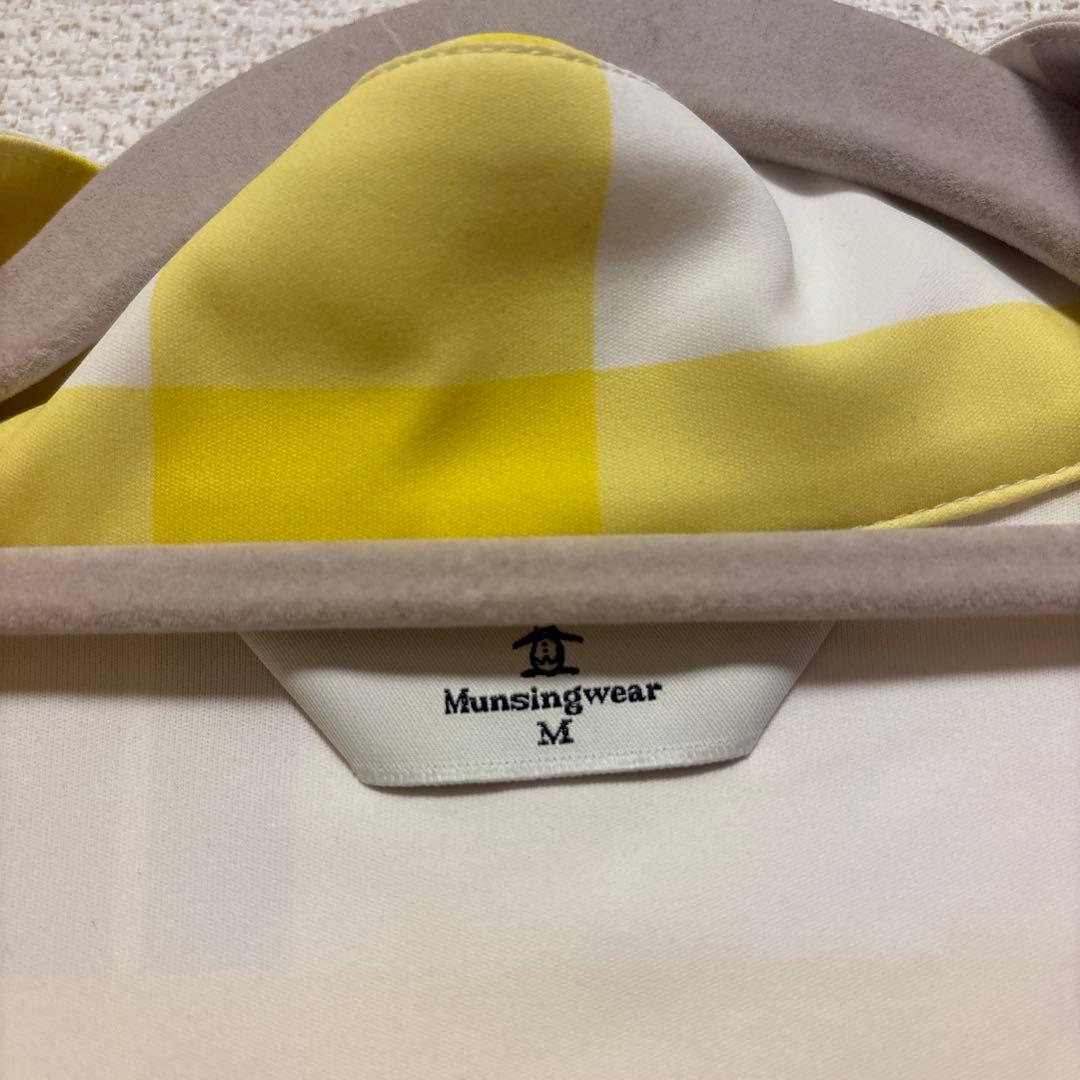 マンシングウェア サンスクリーン崩れチェックプリントスタンドジップワンピース