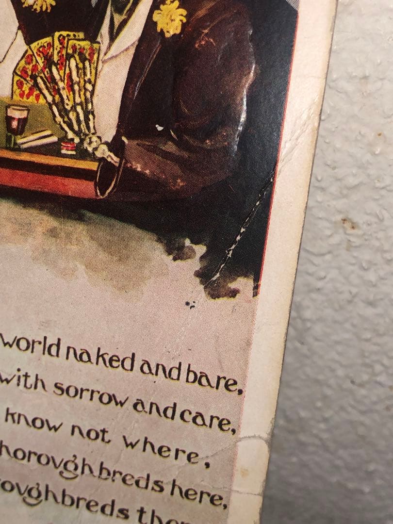 アンティーク　スカル　髑髏　骸骨　ポストカード　死神　ビンテージ　レトロ　骨董