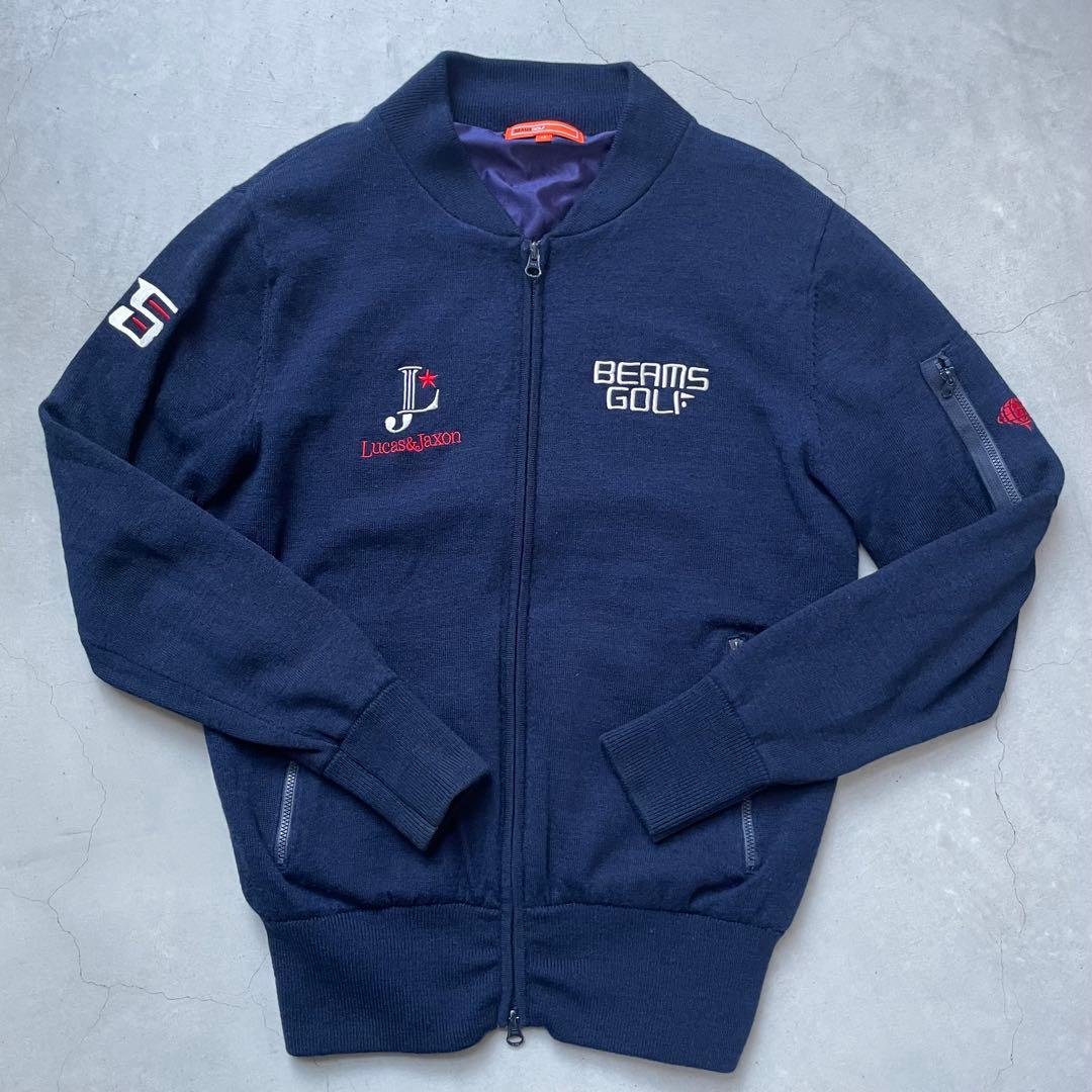 BEAMS GOLF ビームスゴルフ アンゴラウールニット ダブルジップブルゾン