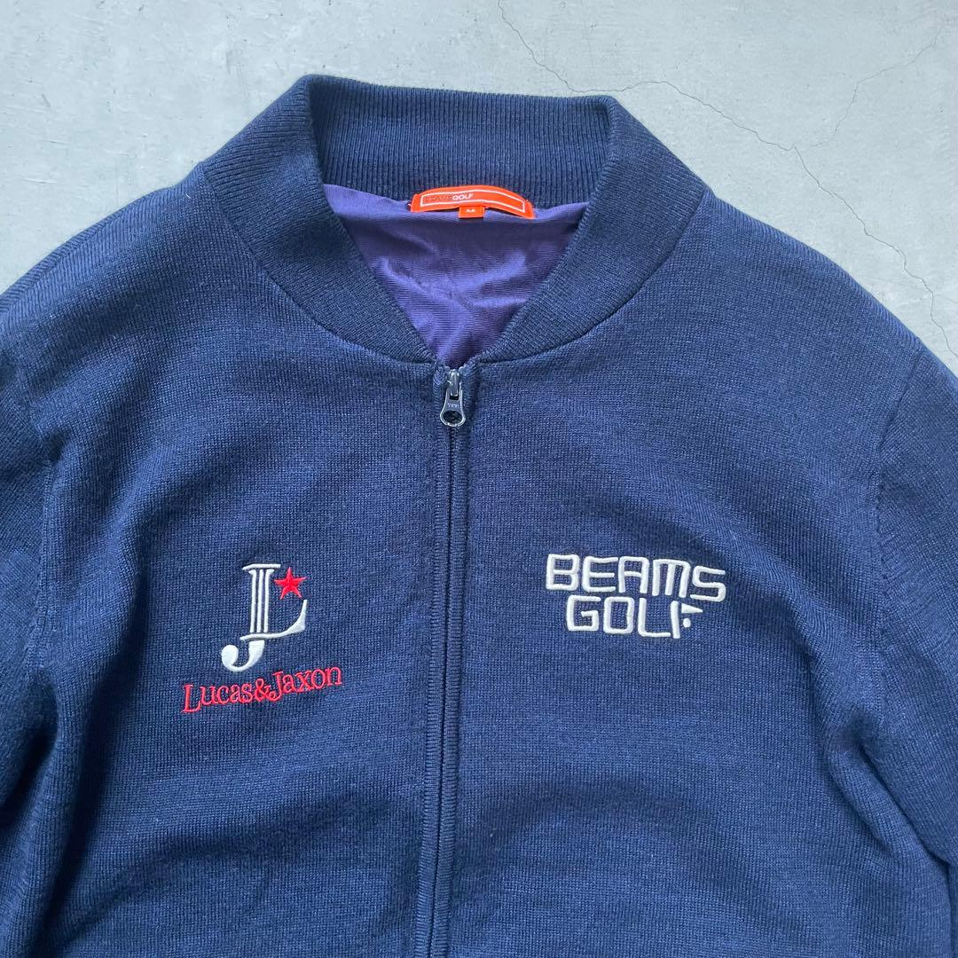 BEAMS GOLF ビームスゴルフ アンゴラウールニット ダブルジップブルゾン