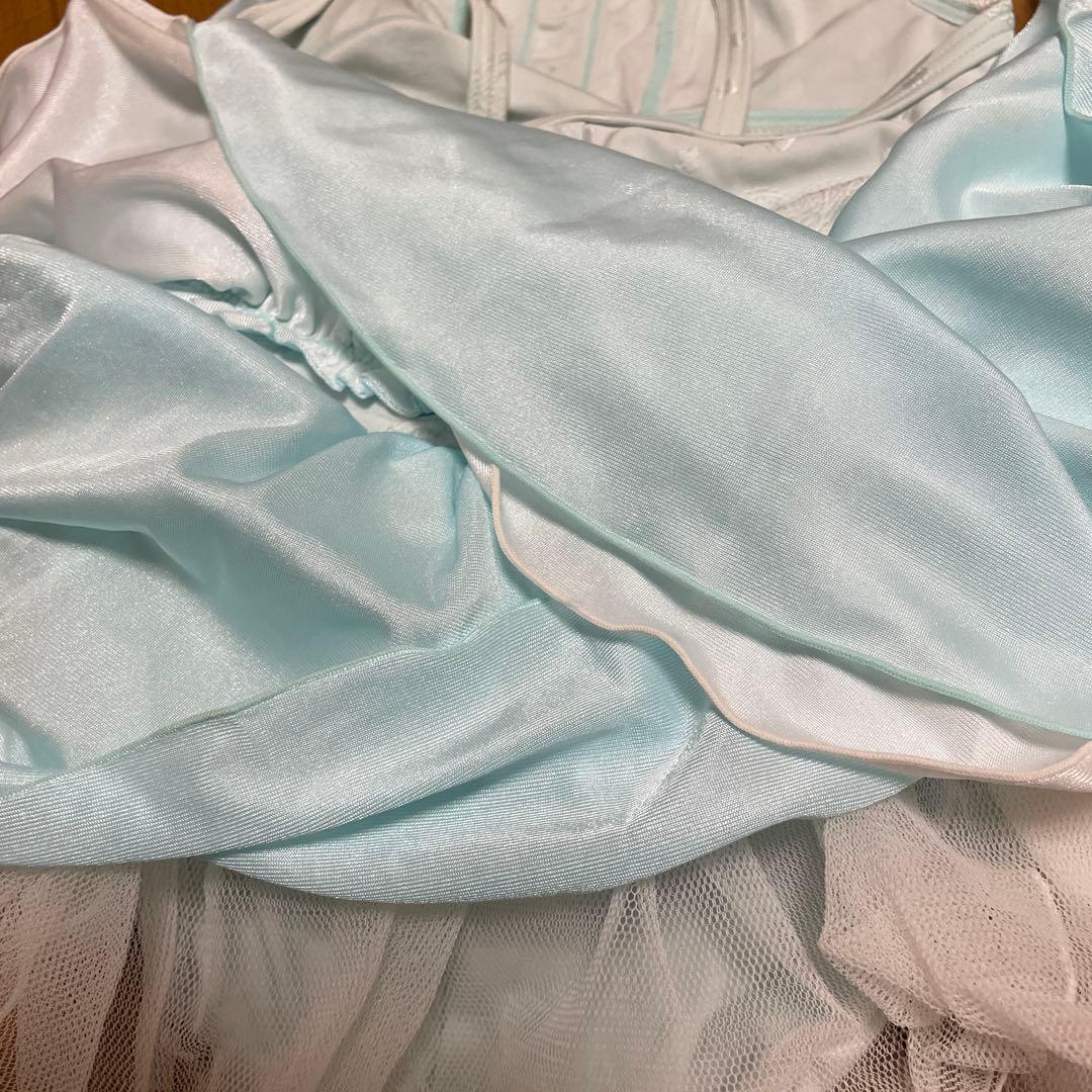 Chacott バレエレオタード 130K 水色 フリル付き