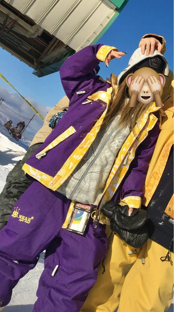 S. WEAR スキーウェア 紫/黄色 SMALL
